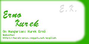 erno kurek business card