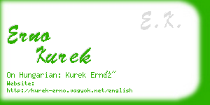 erno kurek business card